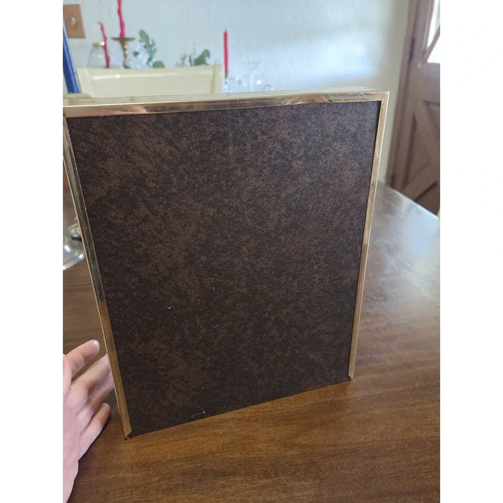 Vintage Bifold Multi Photo Frame Gold Tone